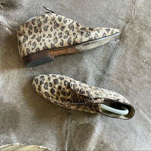 Saks Fifth Avenue Suede Leopard Booties